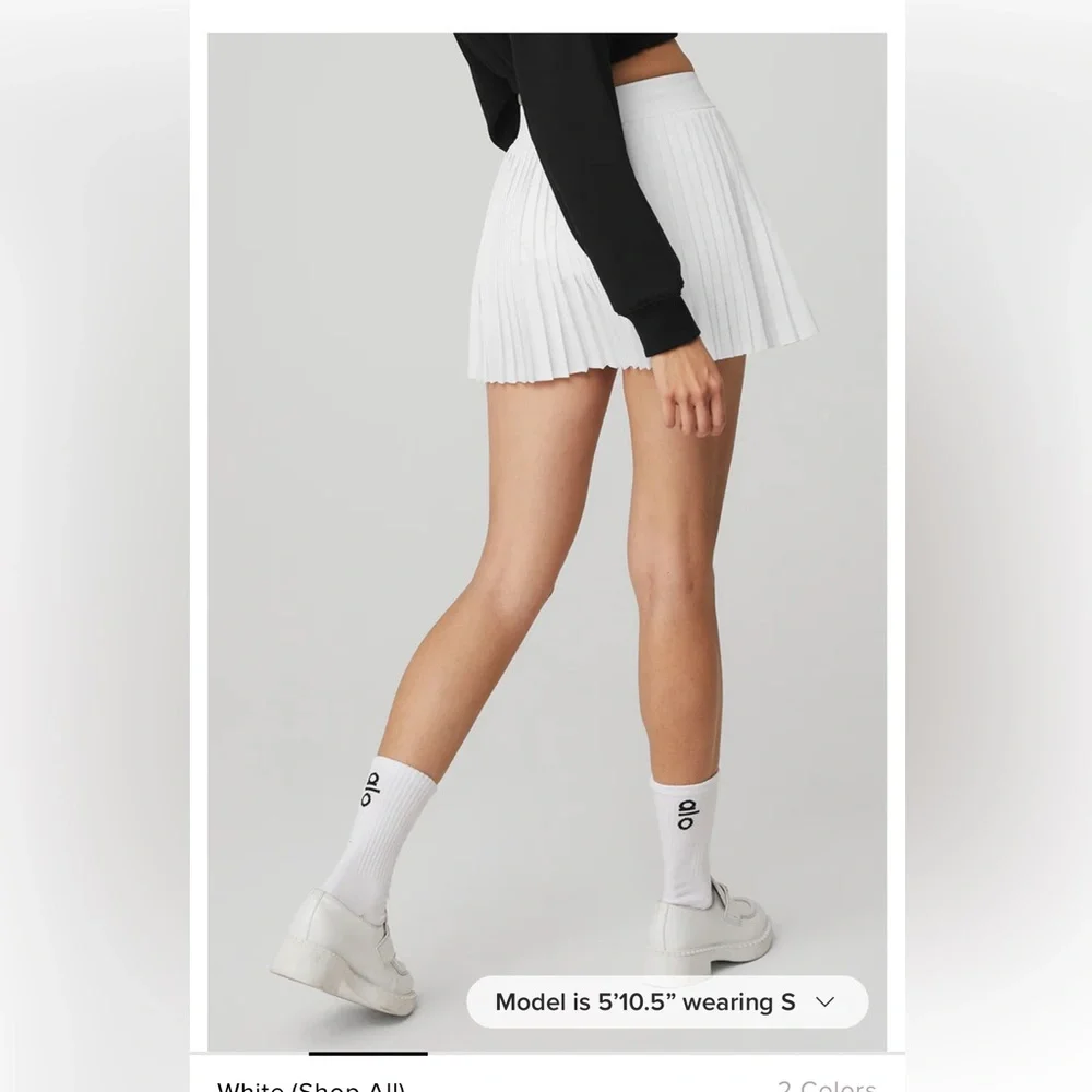 ALO Yoga White Mini Skirt